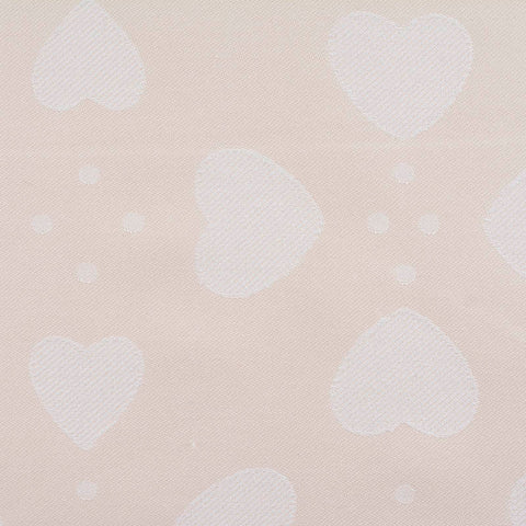 White Tone-on-Tone Heart Jacquard, Poly-Cotton