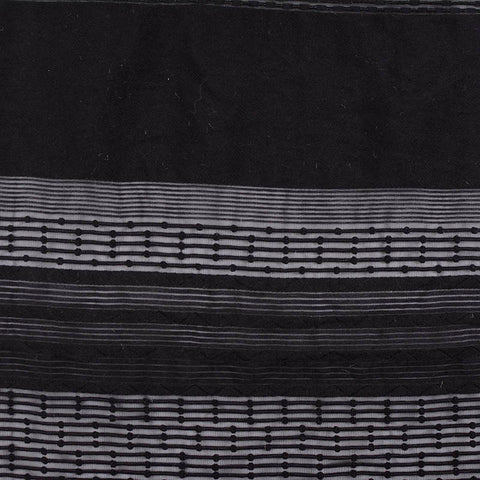 Striped Viscose Nylon Woven Fabric, 79 gsm, 138 cm — Black