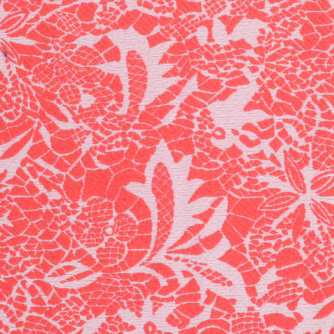 Coral Floral Jacquard, Cotton-Poly