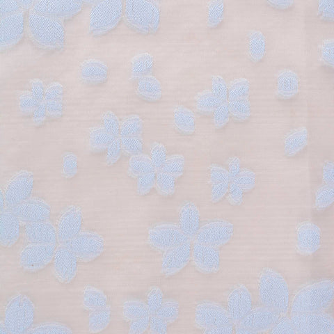 Light Blue Floral Jacquard, Viscose-Poly