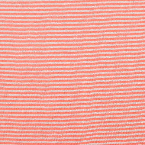 Peach Horizontal-Stripe Knit, Cotton-Viscose