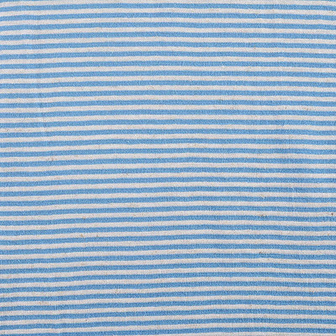Light Blue Horizontal-Stripe Knit, Cotton-Viscose