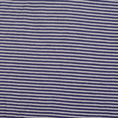 Navy Horizontal-Stripe Knit, Cotton-Viscose