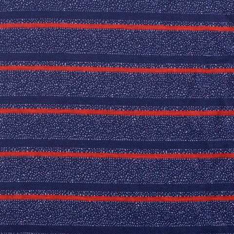 Red Horizontal-Stripe Interlock Knit, Polyester, 285 gsm