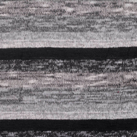 Black Stripes Chunky Knit, Poly-Viscose, 140 gsm