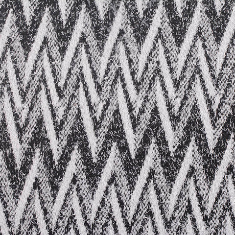 Black Zigzag Chunky Knit, Polyester, 370 gsm