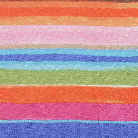 Red Horizontal-Stripe Knit, Viscose, 150 gsm