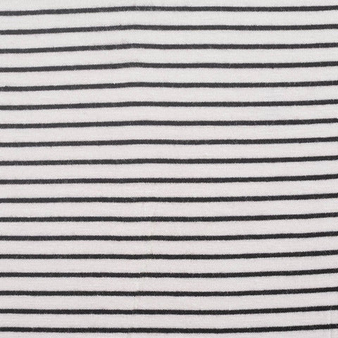 Black Horizontal-Stripe Jersey Knit, Viscose, 150 gsm