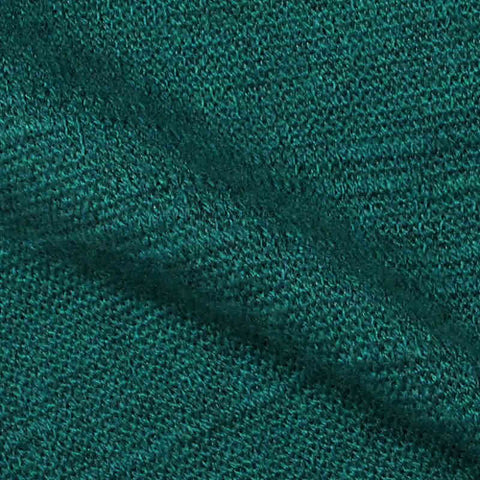 Viscose Acrylic Stretch Chunky Knit Fabric, 183 gsm — Green