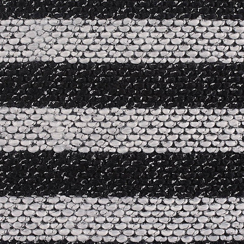 Black Horizontal-Stripe Chunky Knit, Polyester, 350 gsm