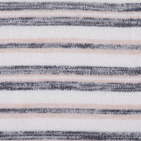 White Horizontal-Stripe Knit, Polyester, 210 gsm