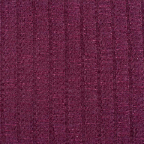 Striped Viscose Polyester Stretch Rib Knit Fabric, 265 gsm — Purple
