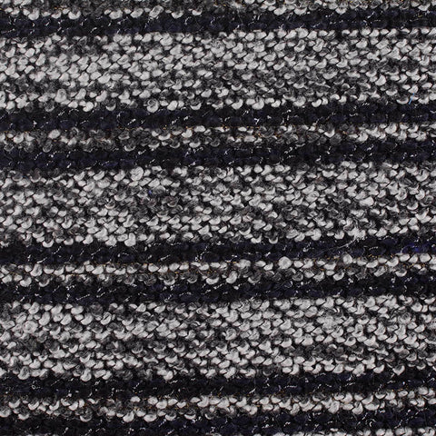 Black Horizontal-Stripe Chunky Knit, Poly-Acrylic, 430 gsm