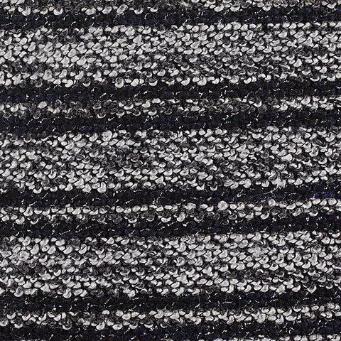 Black Horizontal-Stripe Chunky Knit, Poly-Acrylic, 430 gsm