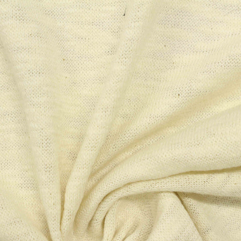 Light Yellow Marl Chunky Knit, Cotton-Poly, 219 gsm