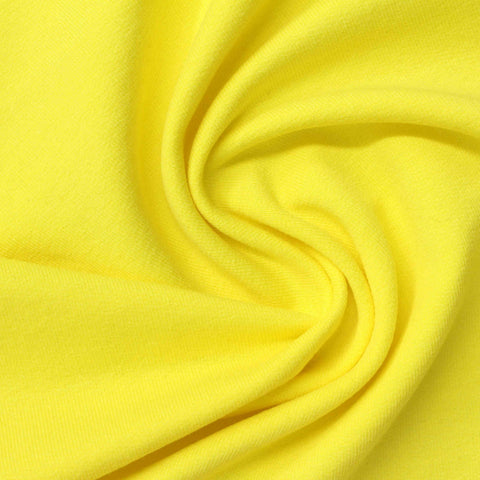 Cotton Stretch French Terry Fabric, 290 gsm, 180 cm — Yellow