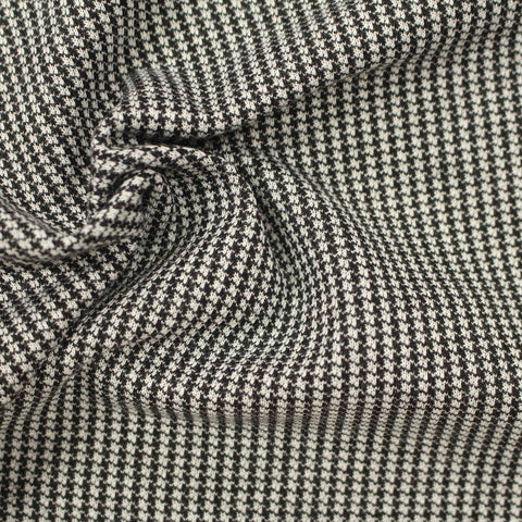 Black Houndstooth Jacquard, Poly-Viscose, 290 gsm