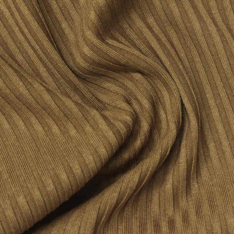 Polyester Stretch Rib Knit Fabric, 220 gsm, 140 cm — Khaki