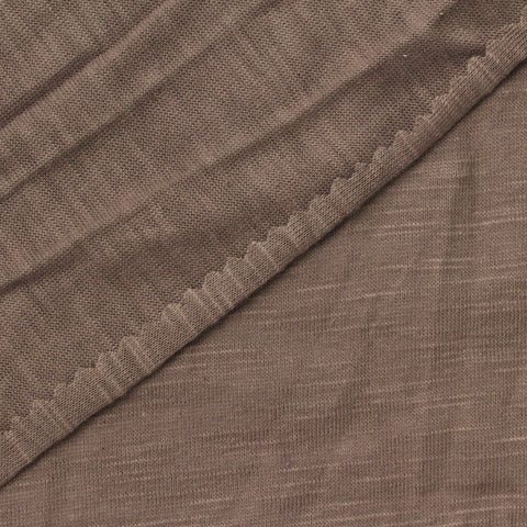 Brown Marl Jersey Knit, Cotton-Poly, 136 gsm