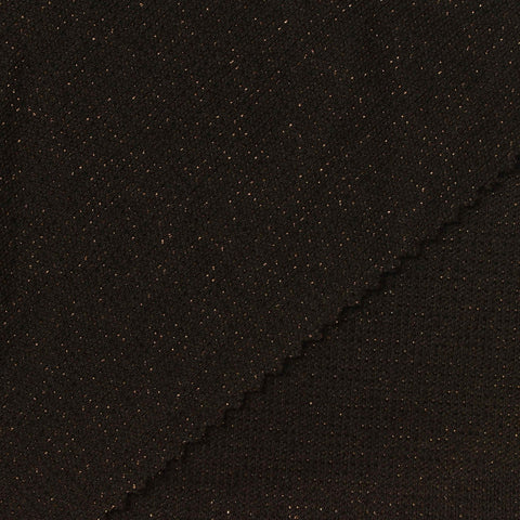 Black Marl Interlock Knit, Poly-Viscose, 209 gsm