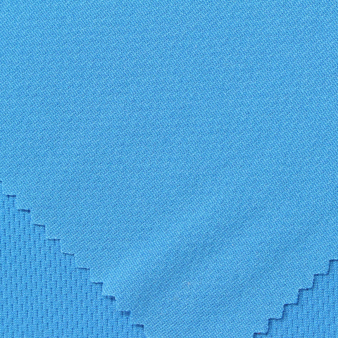 100% Polyester Birdseye Knit Fabric, 185 gsm, 160 cm — Blue