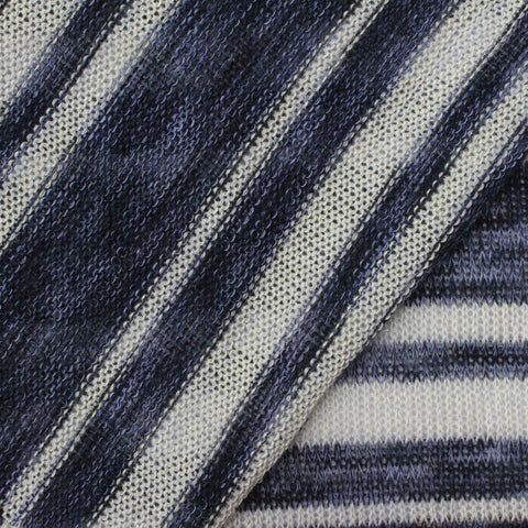 White Stripes Chunky Knit, Viscose-Poly, 138 gsm