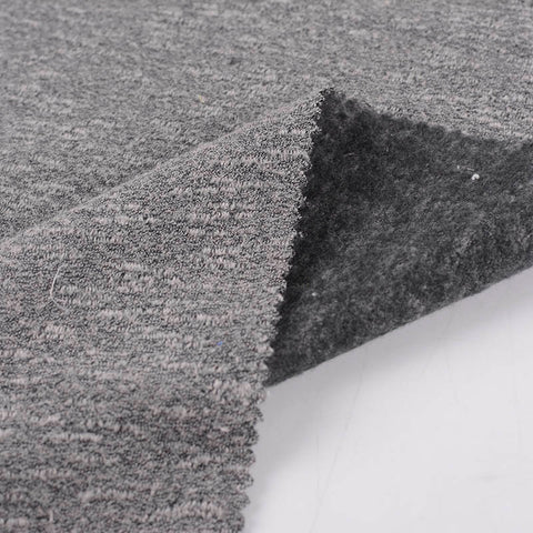 Grey Marl Interlock Knit, Poly-Cotton, 322 gsm