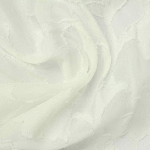 White Floral Chiffon, Polyester, 88 gsm