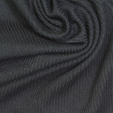 Brushed Polyester Stretch Rib Knit Fabric, 190 gsm, 180 cm — Grey