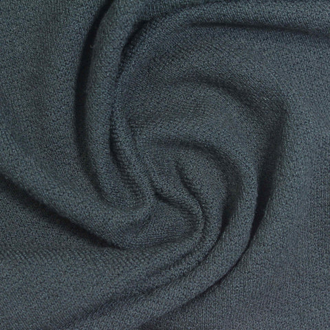 Brushed Polyester Cotton Stretch Chunky Knit Fabric, 280 gsm, 165 cm — Blue
