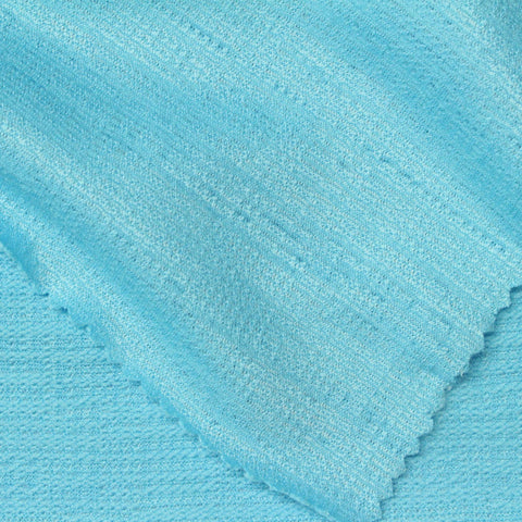 Jacquard Polyester Stretch Jersey Knit Fabric, 175 gsm, 158 cm — Blue