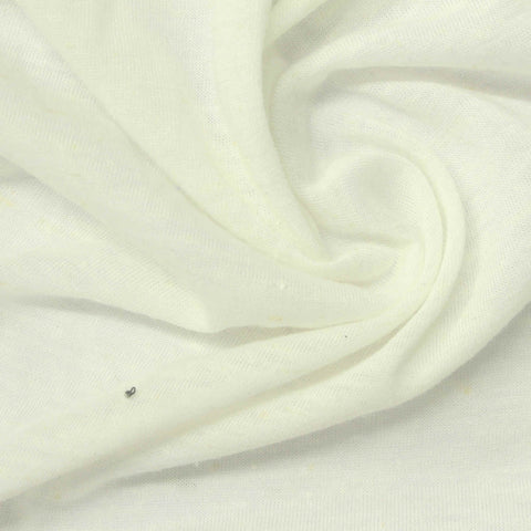 Polyester Linen Jersey Knit Fabric, 140 gsm, 185 cm — White