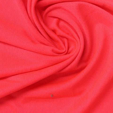 Polyester Stretch Birdseye Knit Fabric, 110 gsm, 160 cm — Red