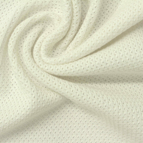 Jacquard 100% Cotton Rib Knit Fabric, 268 gsm, 168 cm — White