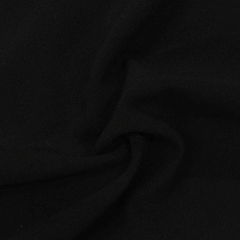 Polyester Viscose Stretch Twill Fabric, 281 gsm — Black