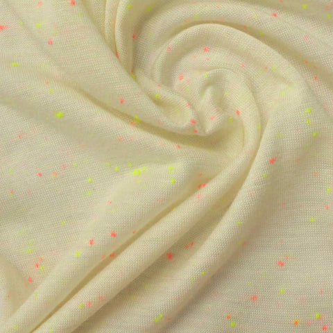 Light Cream Marl Jersey Knit, Viscose, 110 gsm