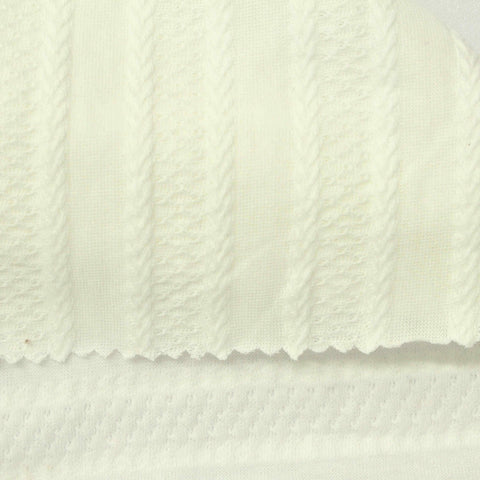 Off-White Horizontal-Band Jersey Knit, Cotton