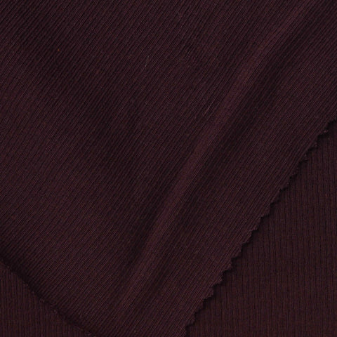 Dark Burgundy Rib Knit, Cotton