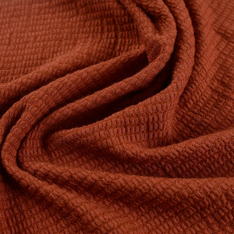 Striped Viscose Stretch Knit Fabric, 211 gsm — Red
