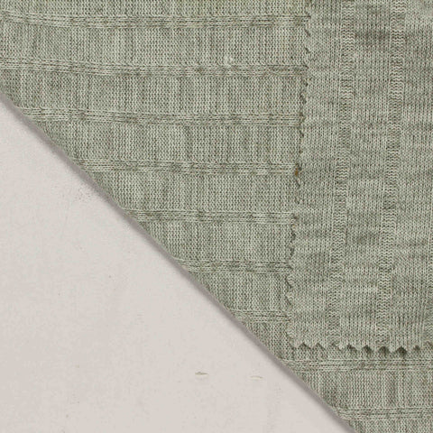 Light Grey Marl Rib Knit, Polyester, 192 gsm