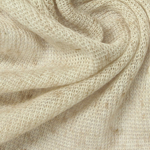 Light Beige Marl Rib Knit, Polyester, 160 gsm, 160 cm