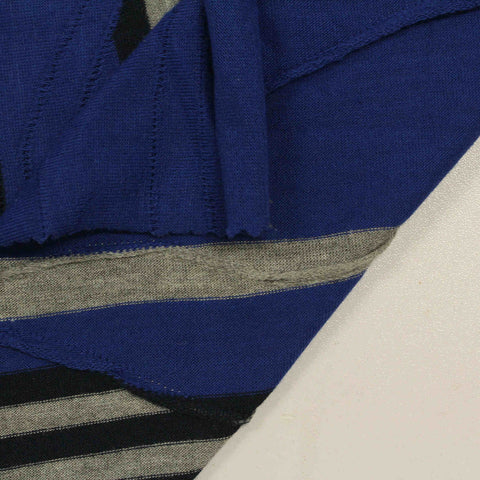 Blue Stripes Jacquard, Poly-Viscose, 147 gsm