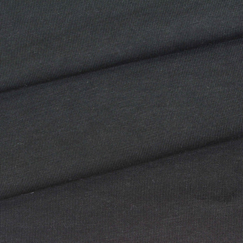 Cotton Stretch Jersey Knit Fabric, 200 gsm, 158 cm — Black
