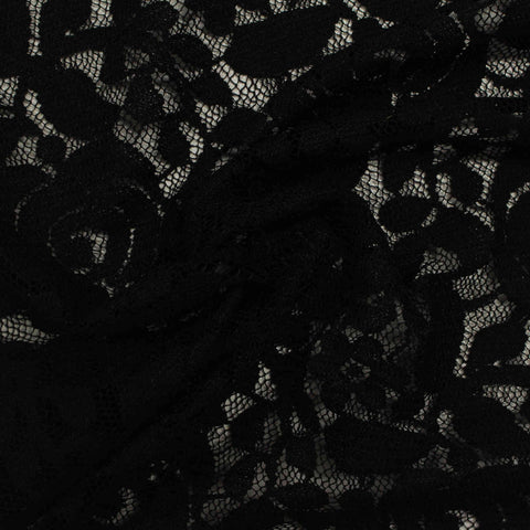 Black Floral Lace, Nylon, 134 gsm