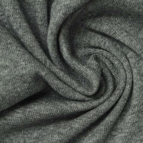 Grey Marl Rib Knit, Cotton-Viscose