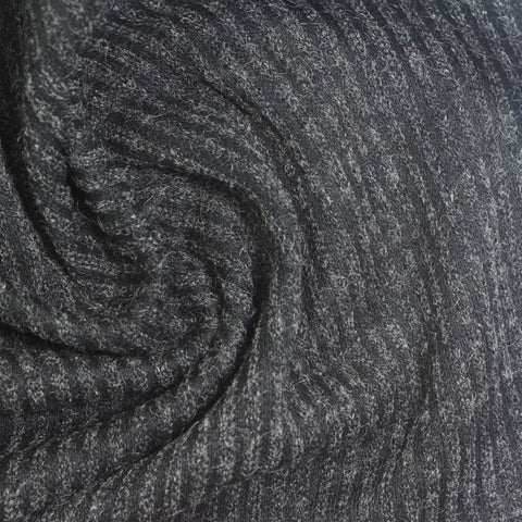 Dark Grey Marl Chunky Knit, Polyester, 240 gsm, 150 cm, ref EF-270907