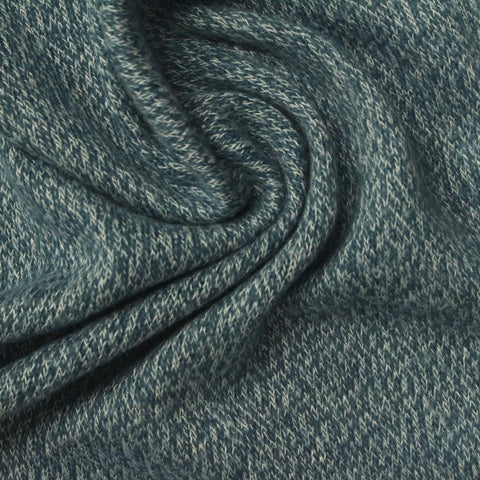 Dark Teal Marl Chunky Knit, Poly-Viscose, 200 gsm