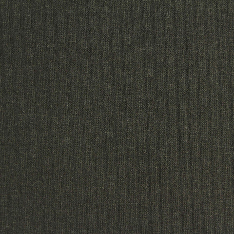 Dark Green Marl Rib Knit, Polyester, 220 gsm, 120 cm