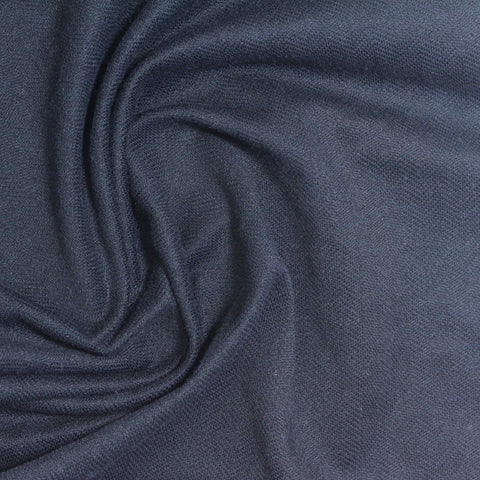 Jacquard Cotton Polyester Jersey Knit Fabric, 165 gsm, 160 cm — Navy