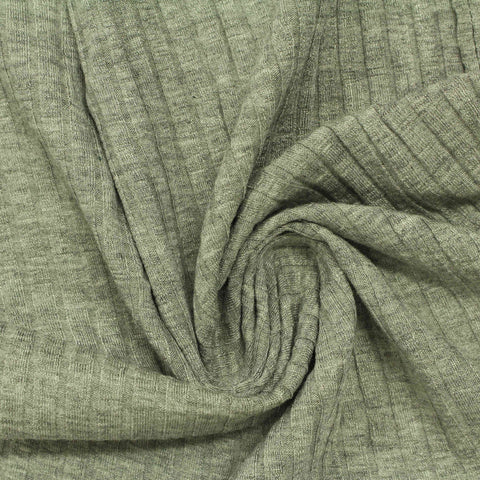 Viscose Stretch Rib Knit Fabric, 200 gsm — Khaki